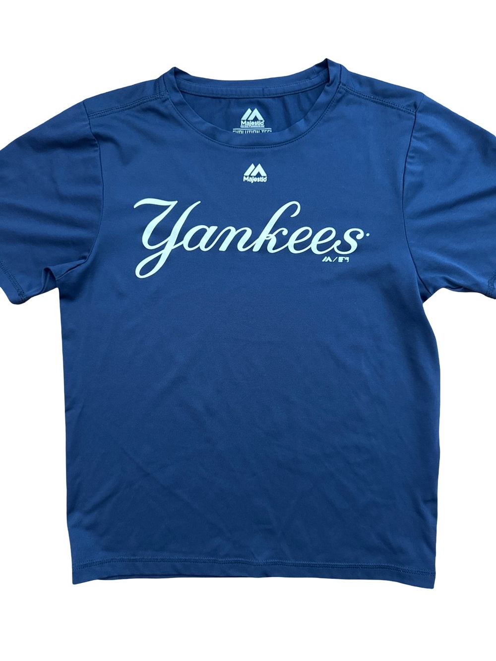 New York Yankees MLB Boys Youth Large Navy Blue T-Shirt Majestic Bronx Bombers